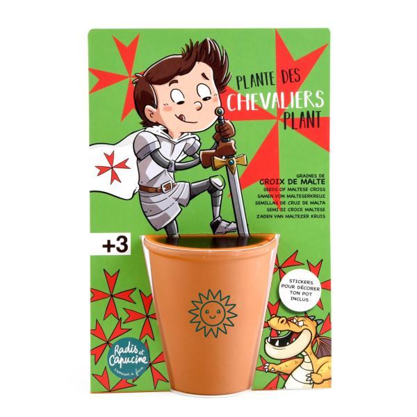 Radis et Capucine - Kit de jardinage enfant - Chevalier - PACKAGING_RECTO